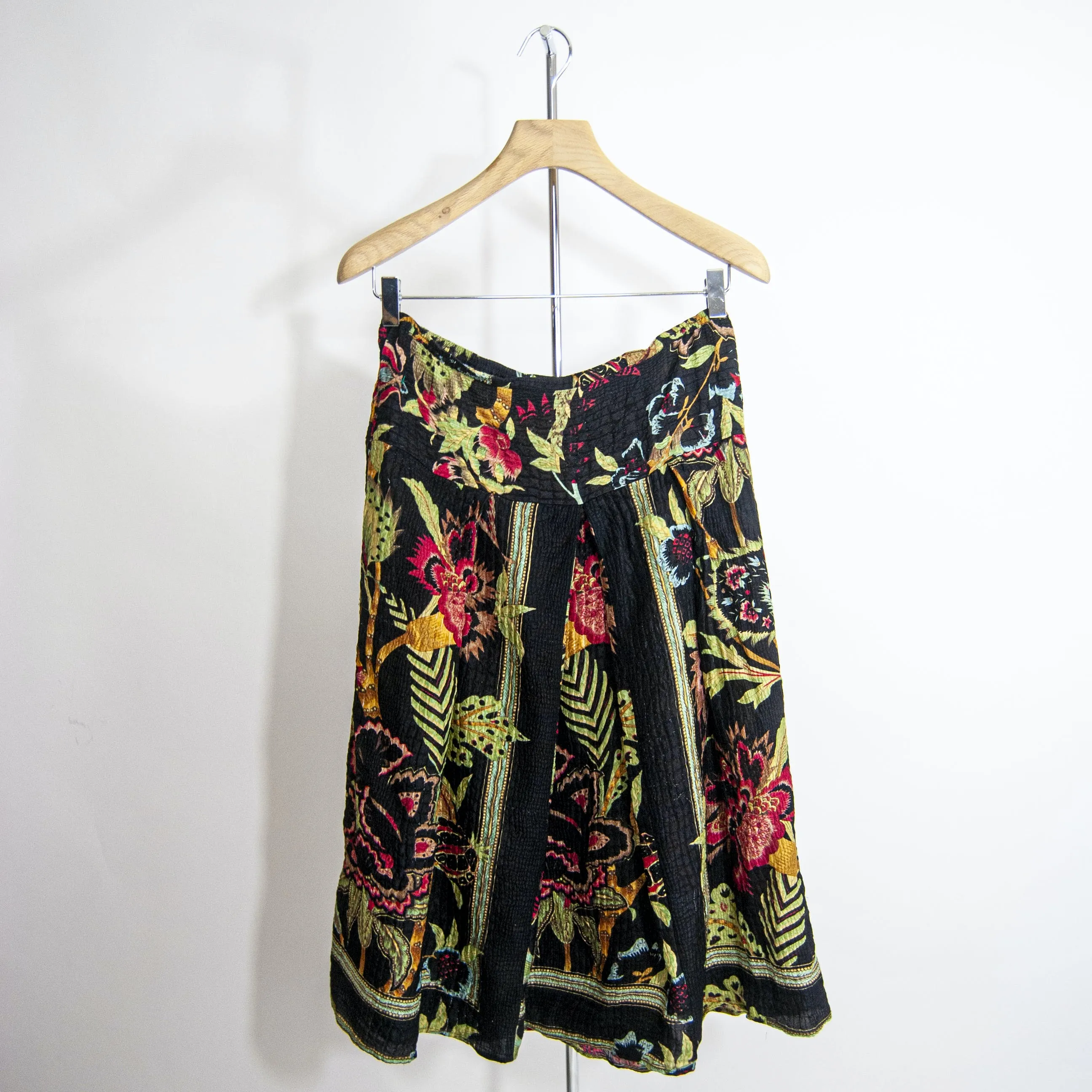 00's Floral Silk and Rayon Breezy Skirt by Citro
