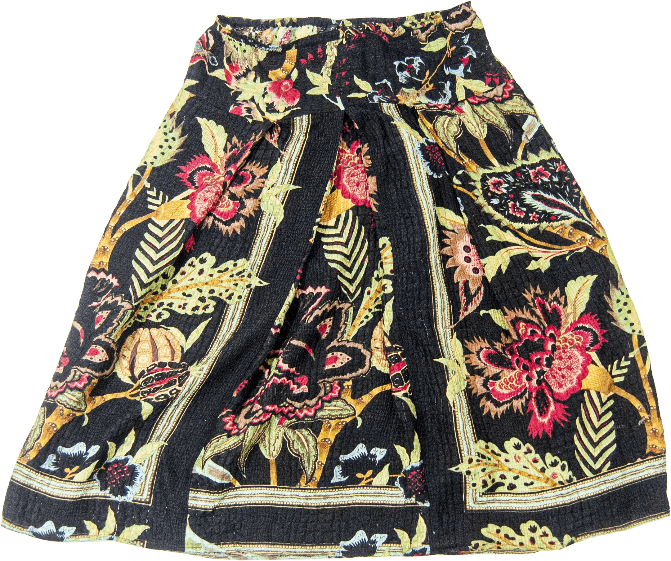 00's Floral Silk and Rayon Breezy Skirt by Citro