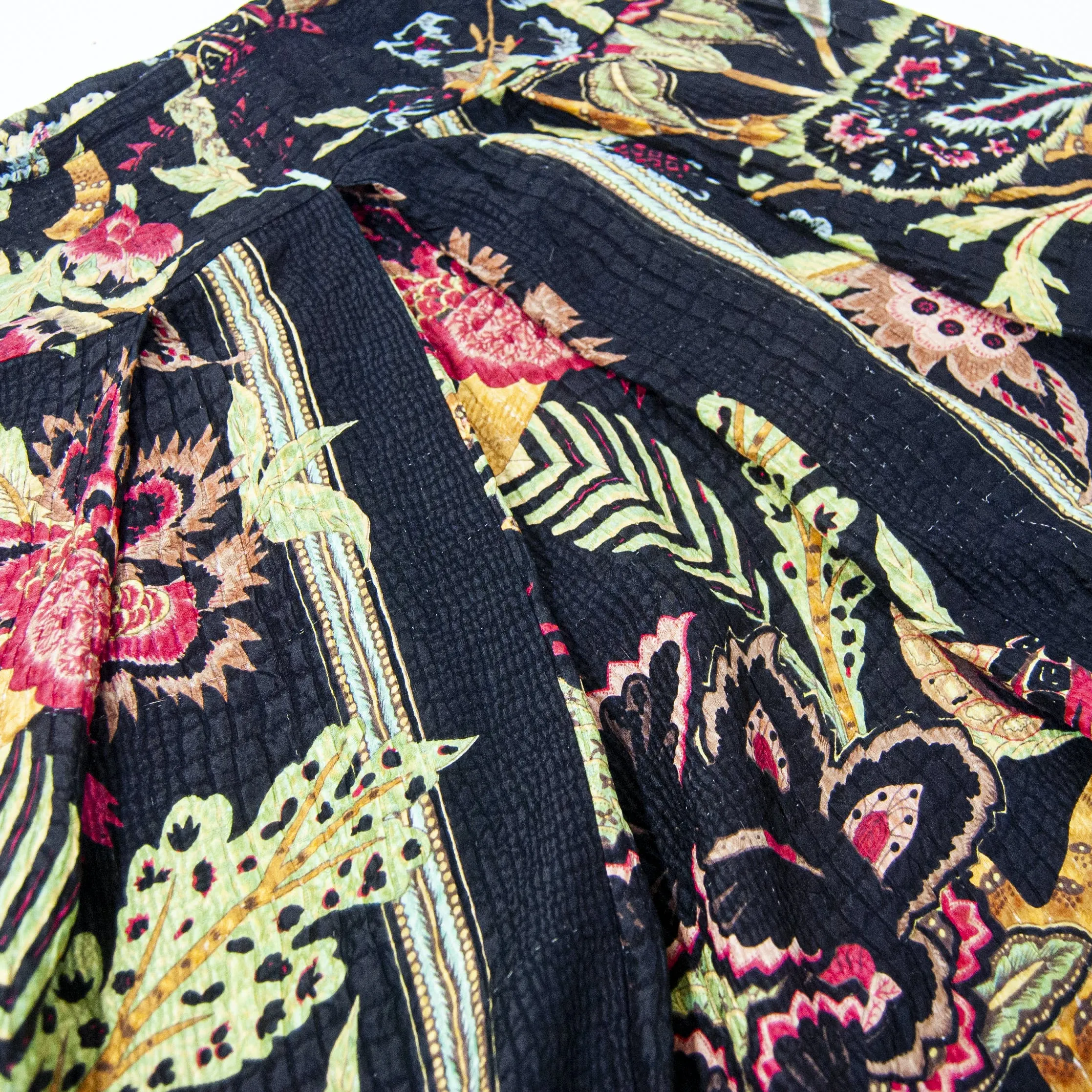 00's Floral Silk and Rayon Breezy Skirt by Citro