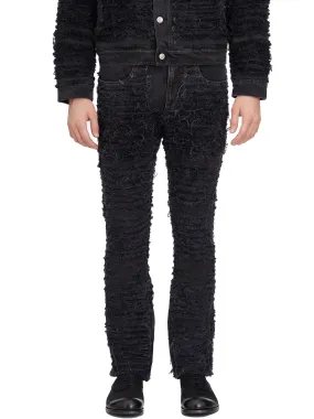 1017 ALYX 9SM Men's Black Denim Washed Trousers with Frayed Hem 1017 ALYX 9SM Men's Black Denim Washed Trousers with Frayed Hem