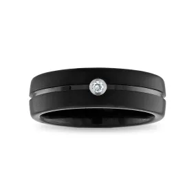 1/25 CTW Diamond Wedding Ring in Black Tungsten 1/25 CTW Diamond Wedding Ring in Black Tungsten