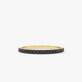 14K Gold Black Diamond Eternity Band