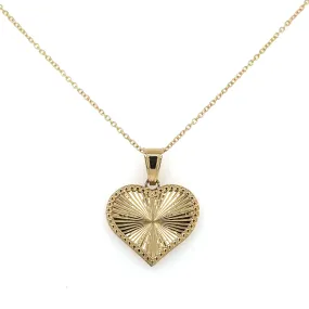 14K Gold Fluted Heart Pendant 14K Gold Fluted Heart Pendant