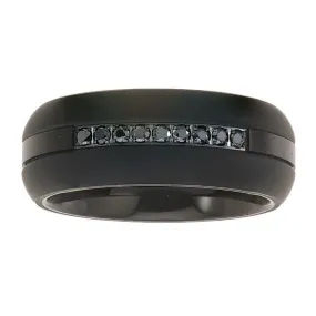 1/5 CTW Diamond Wedding Ring in Black Tungsten 1/5 CTW Diamond Wedding Ring in Black Tungsten