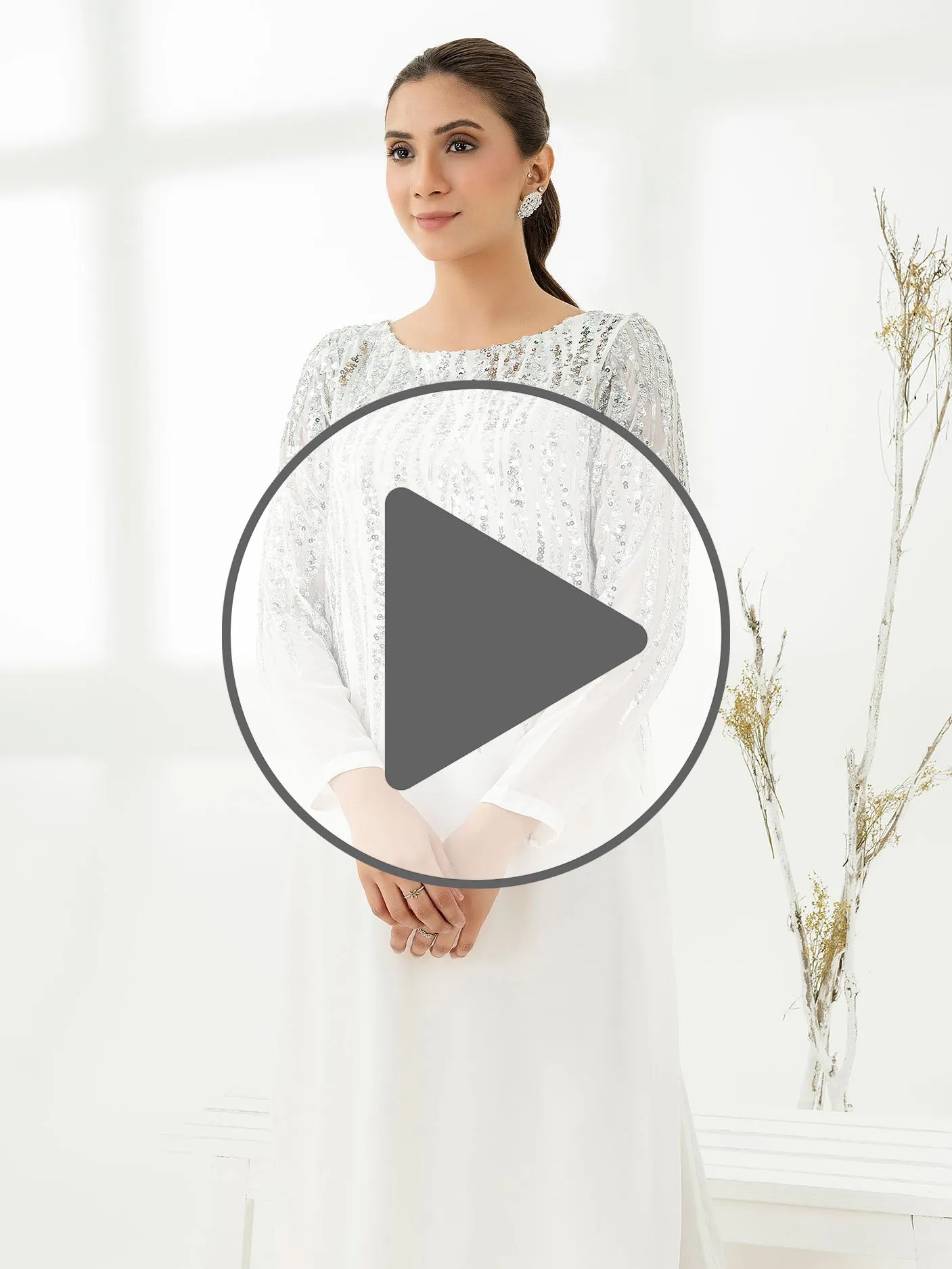 2 Piece Chiffon Suit-Embellished (Pret)