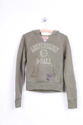 Abercrombie 1892 Womens M Sweatshirt Jumper Hood Khaki Cotton Abercrombie 1892 Womens M Sweatshirt Jumper Hood Khaki Cotton