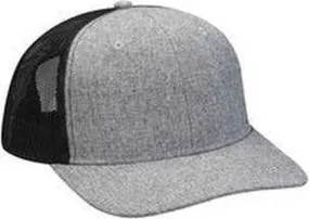 Adams PV102 Heather Woven Soft Mesh Trucker Cap - Charcoal Black Adams PV102 Heather Woven Soft Mesh Trucker Cap - Charcoal Black