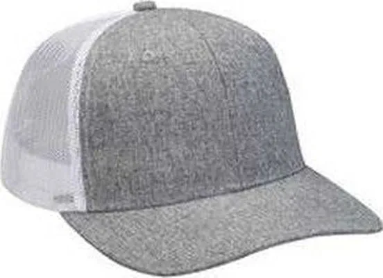 Adams PV102 Heather Woven Soft Mesh Trucker Cap - Charcoal White
