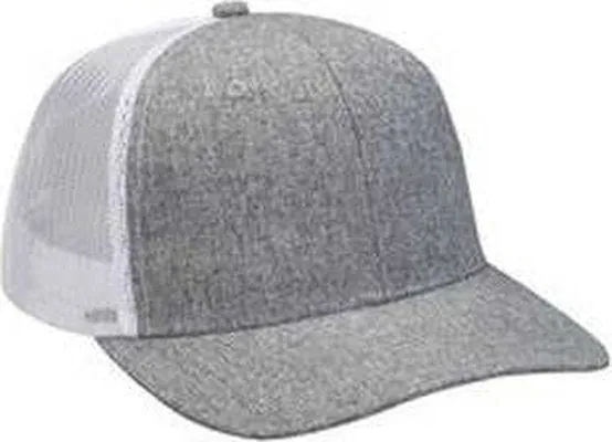 Adams PV102 Heather Woven Soft Mesh Trucker Cap - Charcoal White