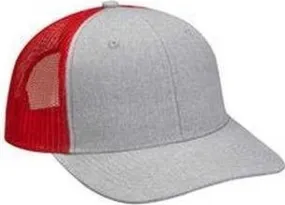 Adams PV102 Heather Woven Soft Mesh Trucker Cap - Slate Red