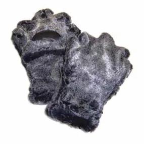Adult Black/Grey Faux Fur Mittens Adult Black/Grey Faux Fur Mittens