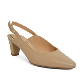 Agatha Heel in Nude Leather Agatha Heel in Nude Leather