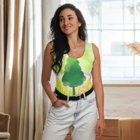 AI Generated Rainbow and Pine Tree Sublimation Tank Top For Hiking Gifts AI Generated Rainbow and Pine Tree Sublimation Tank Top For Hiking Gifts