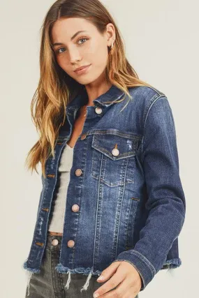 AMANDA FRAYED HEM WASHED JACKET AMANDA FRAYED HEM WASHED JACKET