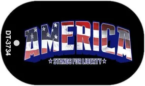America Metal Novelty Dog Tag Necklace America Metal Novelty Dog Tag Necklace