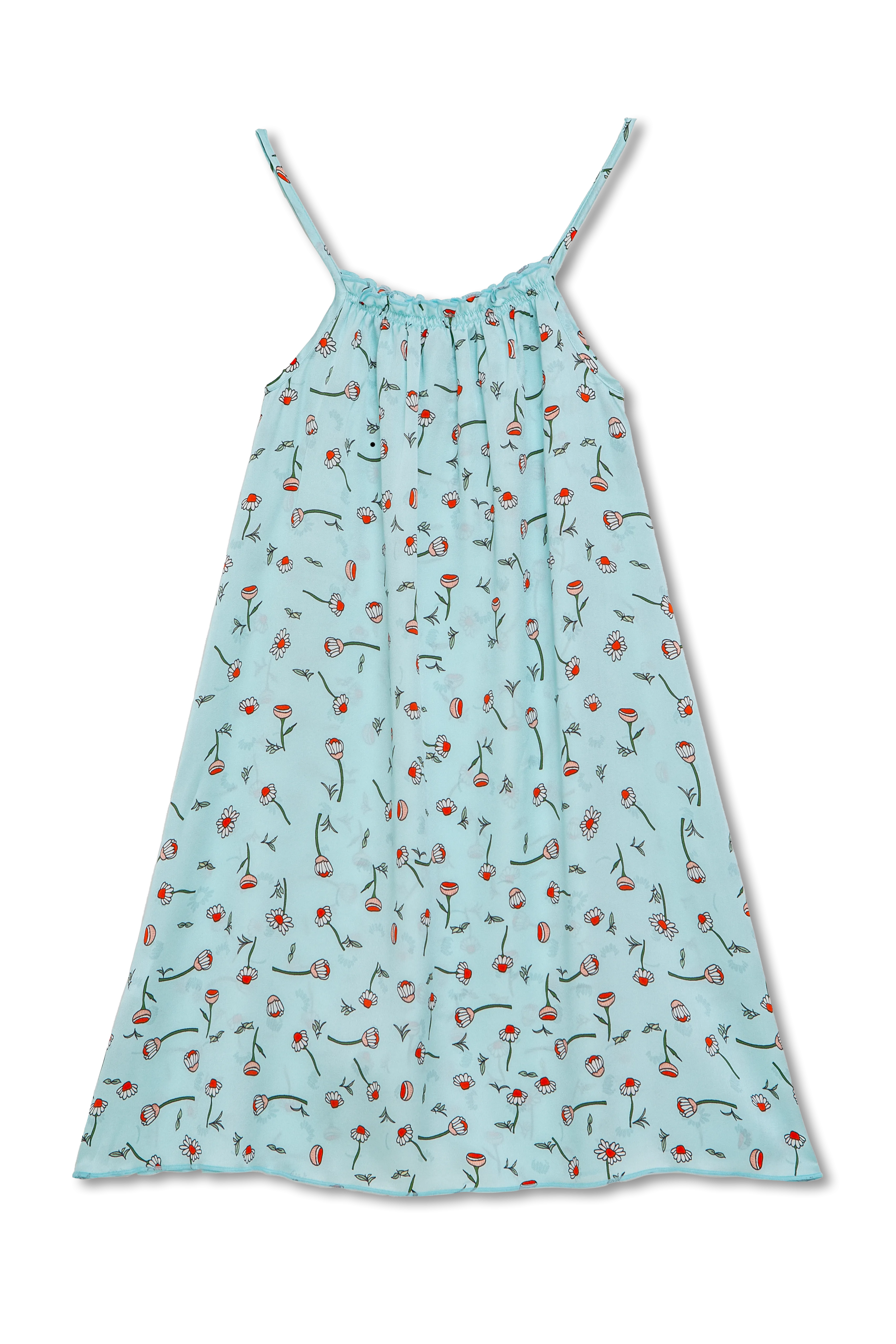 ANNABEL - GIRLS’ SILK NIGHTDRESS BLUE FLOWERS