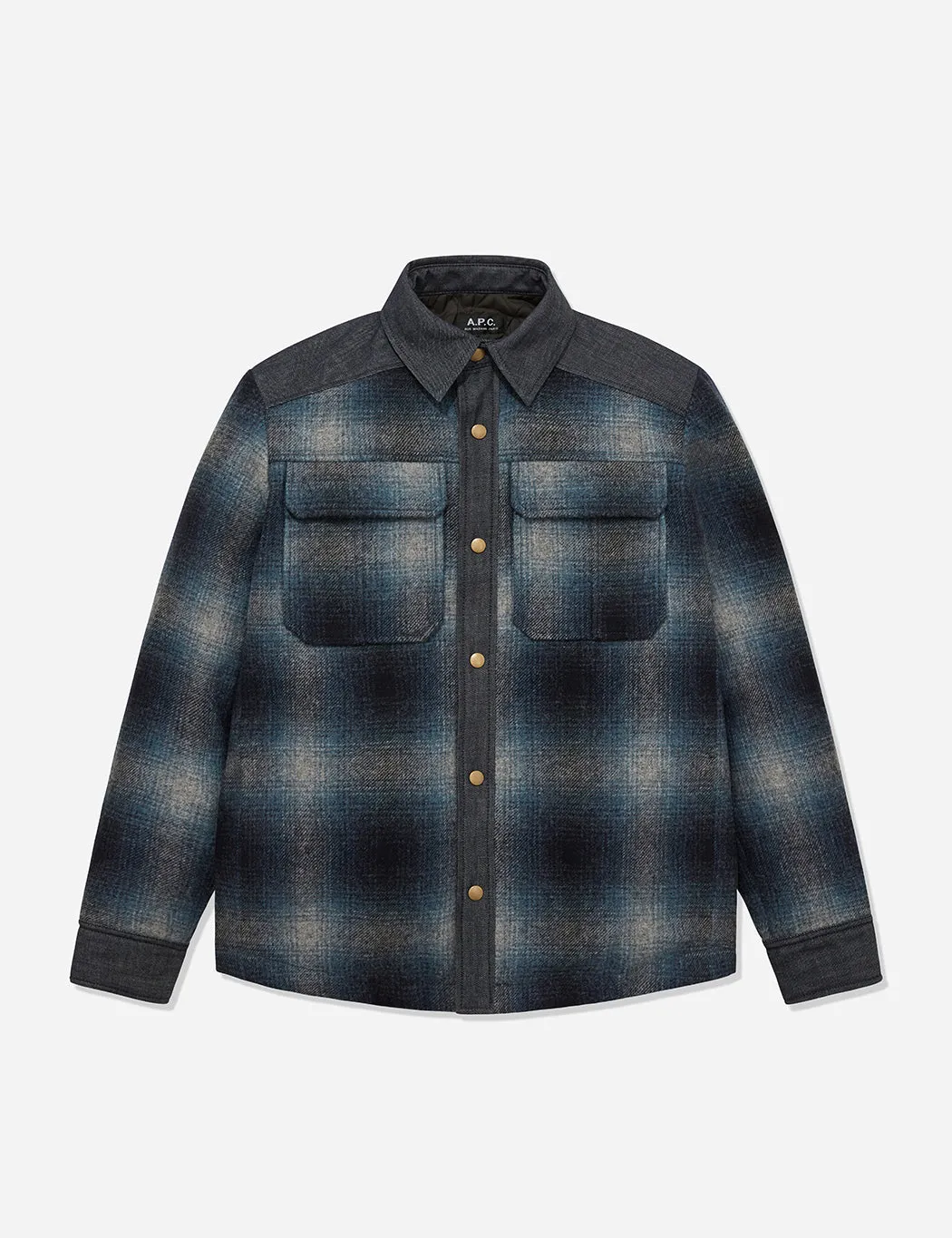 A.P.C. Mark Plaid Jacket (Wool) - Steel Blue