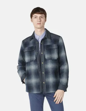 A.P.C. Mark Plaid Jacket (Wool) - Steel Blue A.P.C. Mark Plaid Jacket (Wool) - Steel Blue