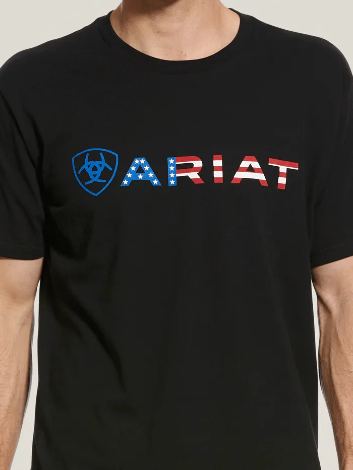 Ariat 10031731 Mens USA Wordmark T-Shirt Black