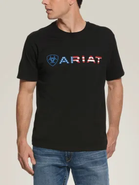 Ariat 10031731 Mens USA Wordmark T-Shirt Black Ariat 10031731 Mens USA Wordmark T-Shirt Black