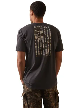 Ariat 10044778 Mens Tonal Camo Flag T-Shirt Charcoal Heather Ariat 10044778 Mens Tonal Camo Flag T-Shirt Charcoal Heather