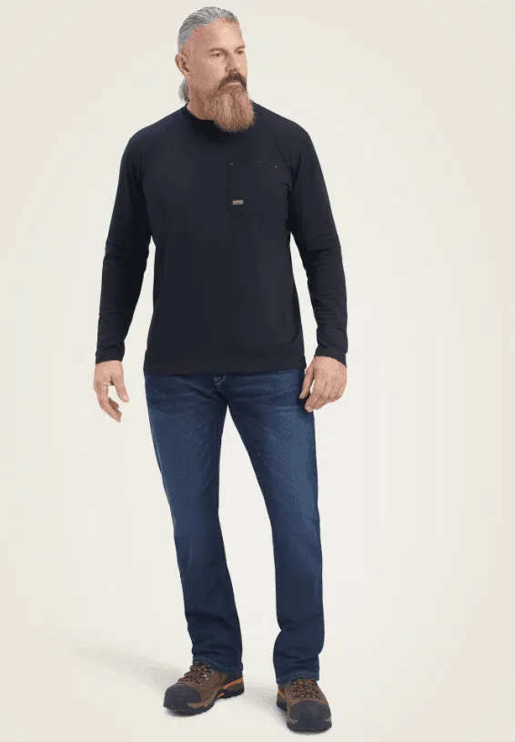 Ariat Men's Black Rebar Workman Reflective Flag Long Sleeve Tee 10041424