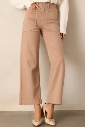 Around The City Tan Wide Leg Jeans Around The City Tan Wide Leg Jeans