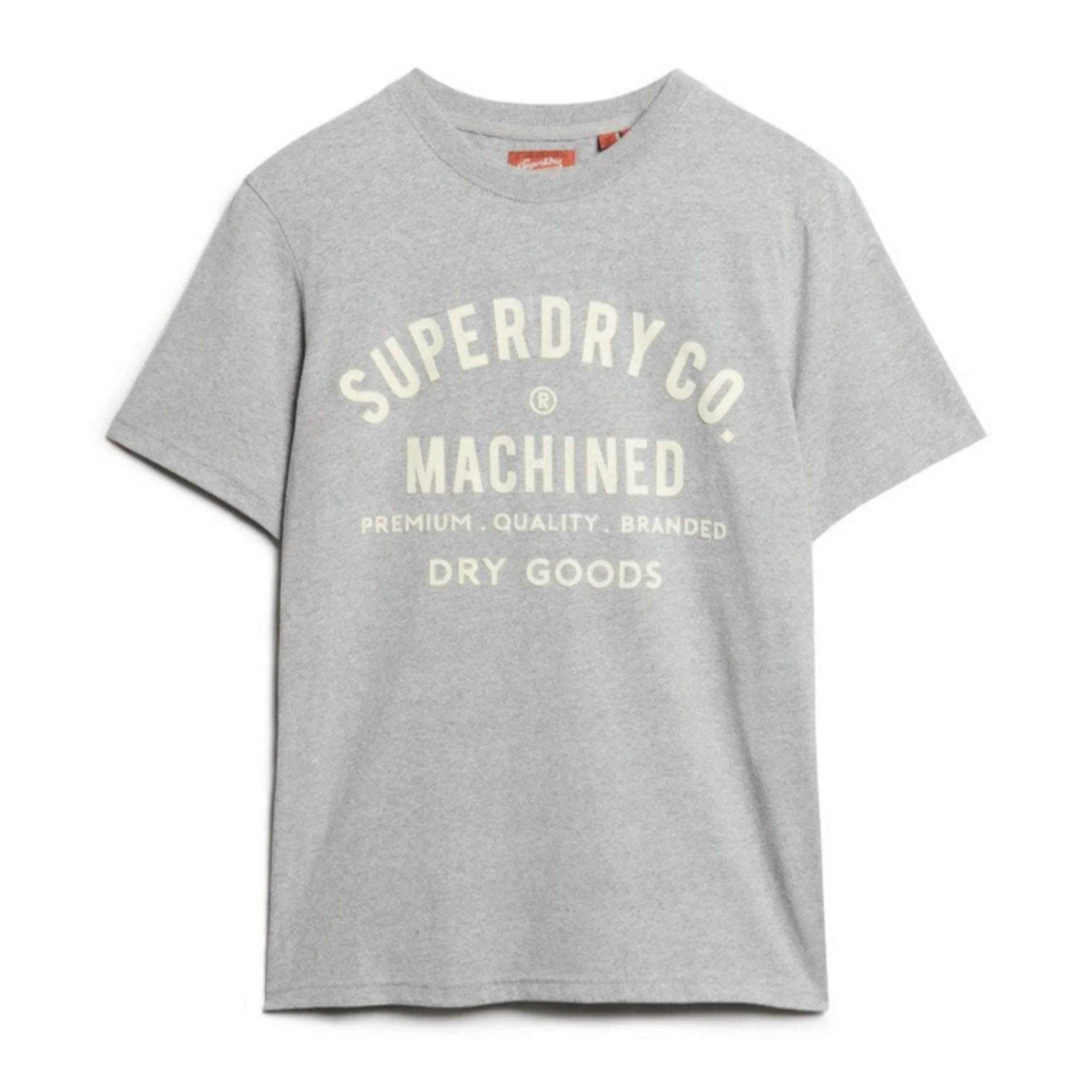 Ash Grey Marl Workwear Flock Graphic T-Shirt