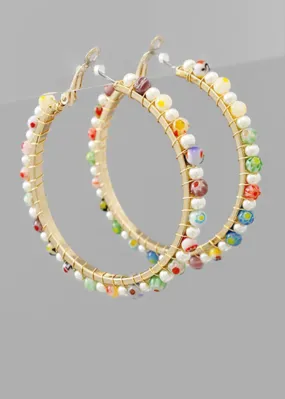 Azora beaded Hoops Azora beaded Hoops