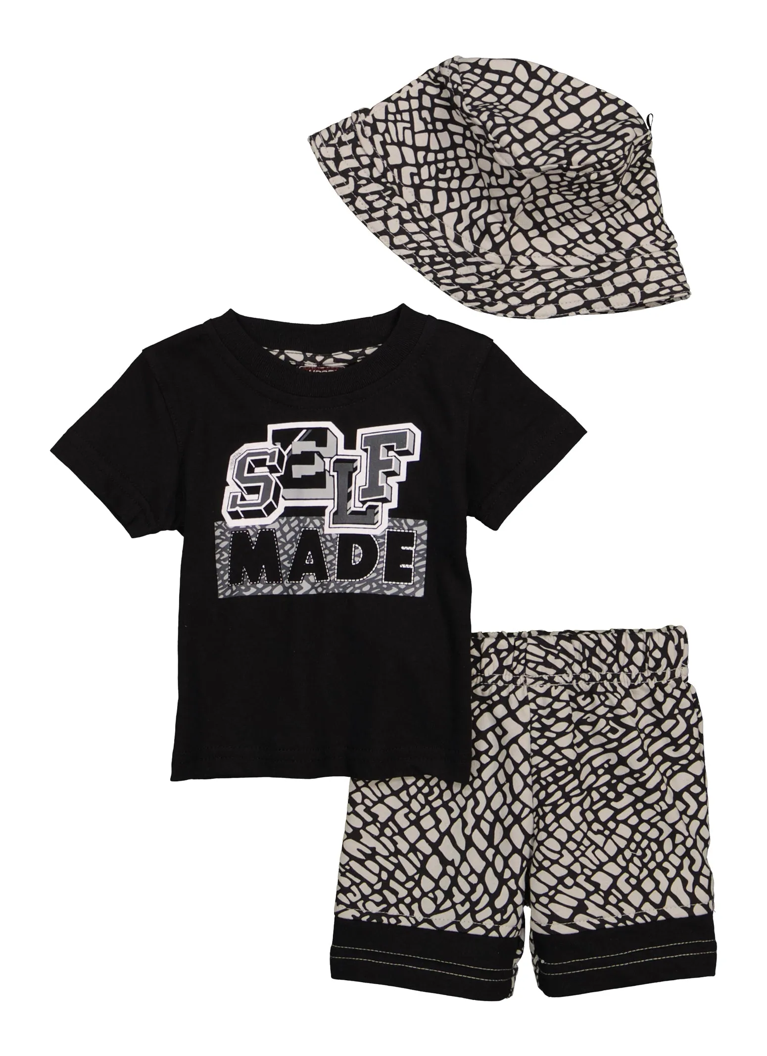 Baby Boys 0-9M Self Made Graphic Tee and Shorts with Hat