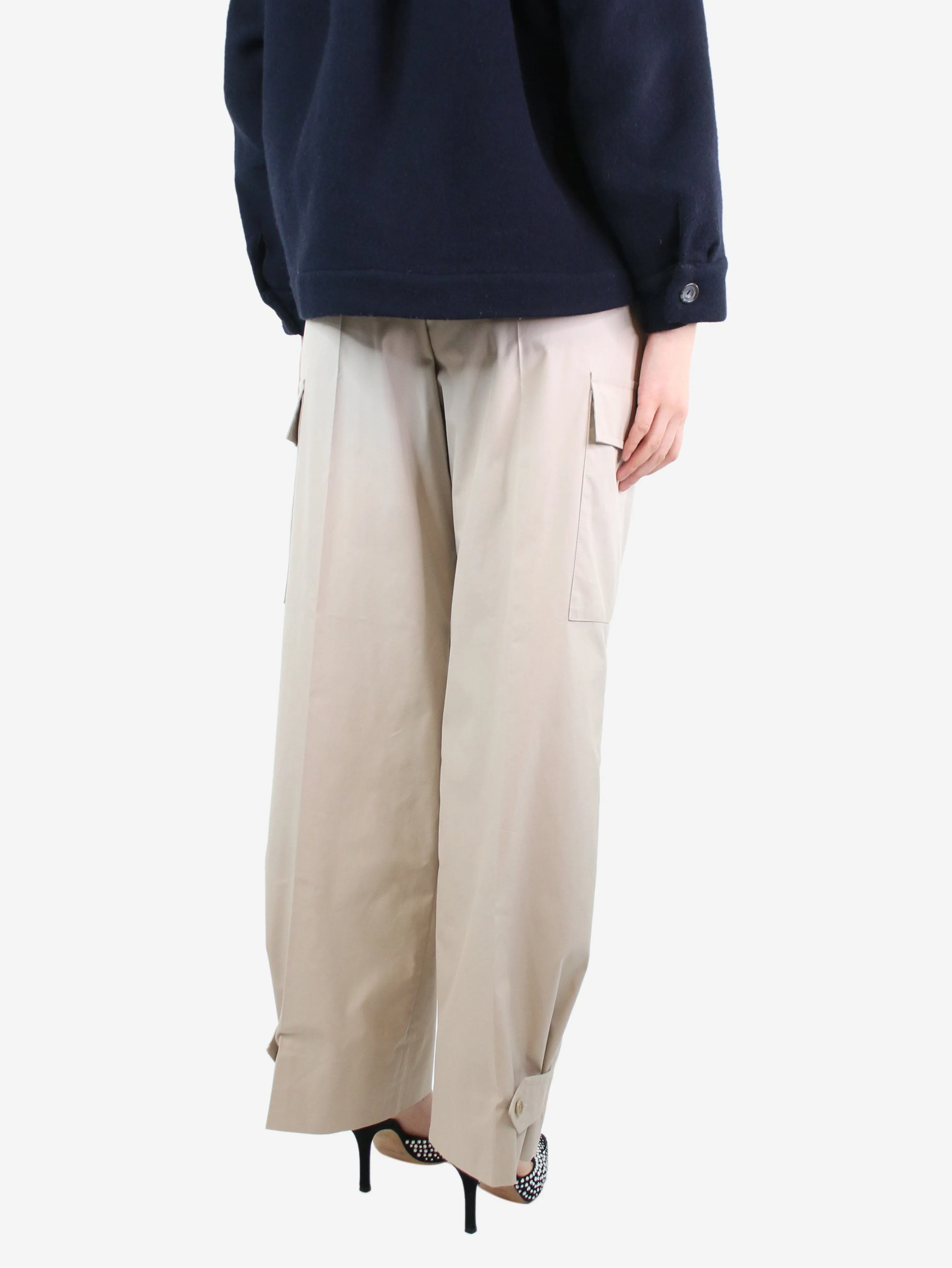Beige cargo trousers - size UK 8