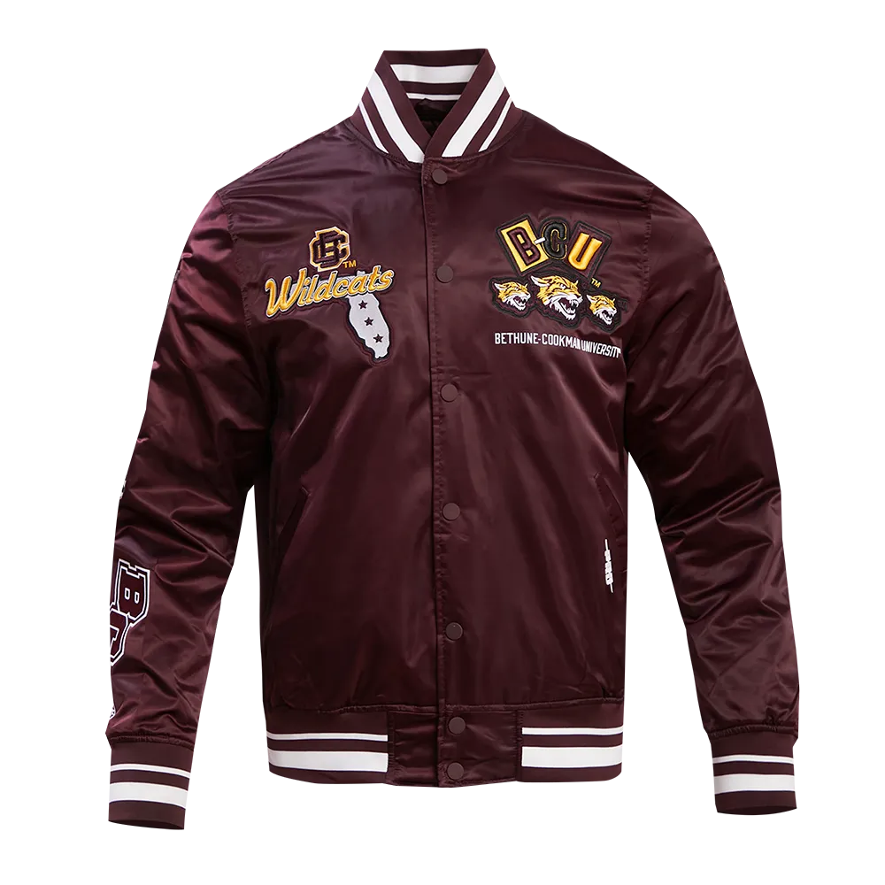 BETHUNE-COOKMAN UNIVERSITY HOMECOMING MEN'S RIB SATIN JACKET (WINE)