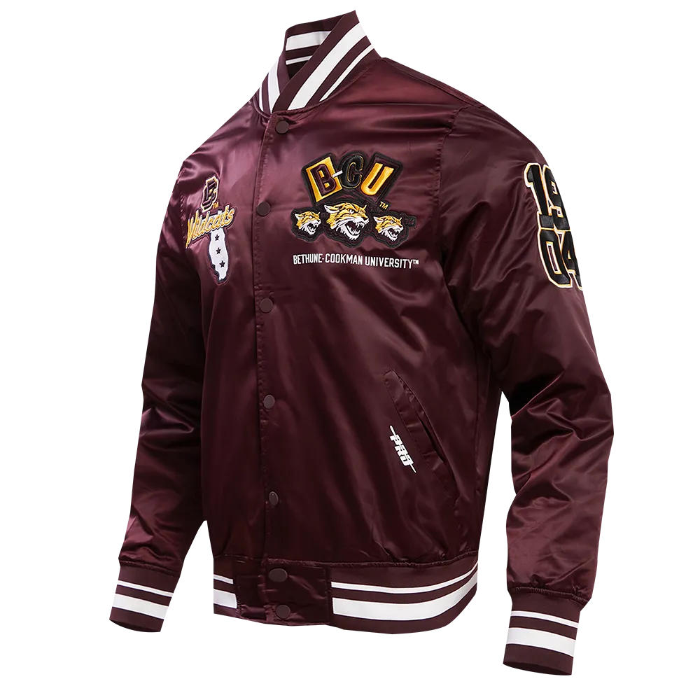 BETHUNE-COOKMAN UNIVERSITY HOMECOMING MEN'S RIB SATIN JACKET (WINE)