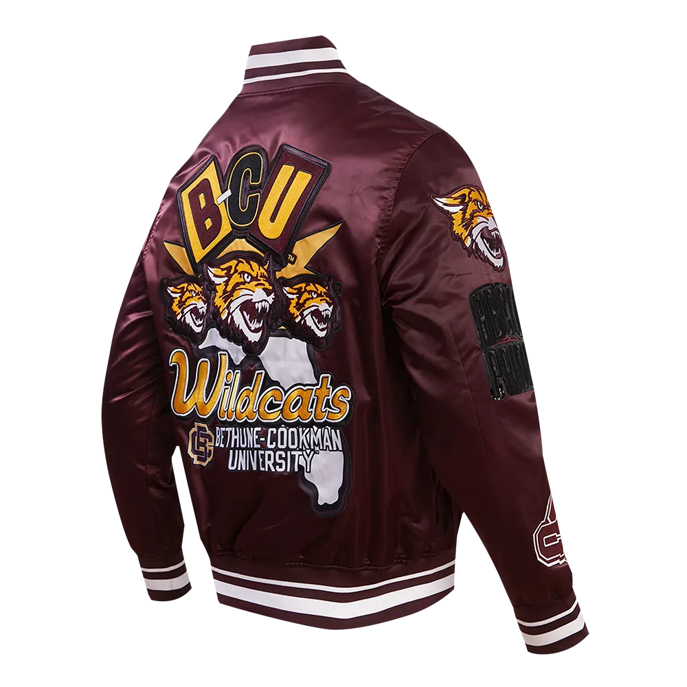BETHUNE-COOKMAN UNIVERSITY HOMECOMING MEN'S RIB SATIN JACKET (WINE)