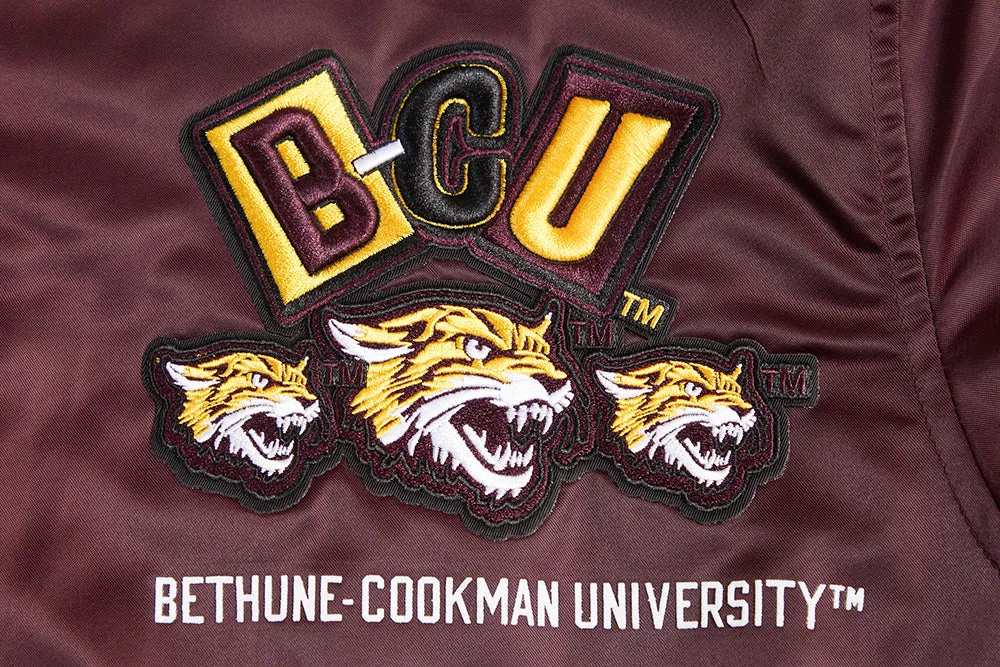 BETHUNE-COOKMAN UNIVERSITY HOMECOMING MEN'S RIB SATIN JACKET (WINE)