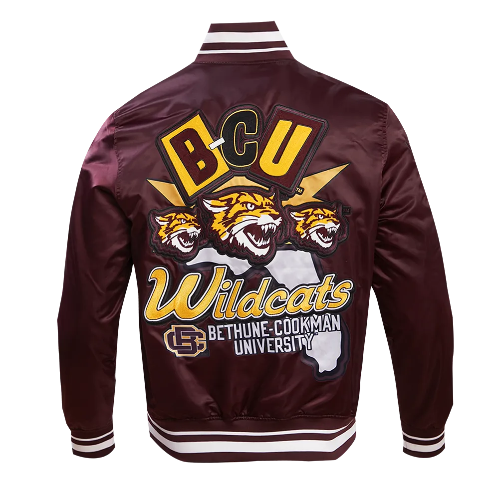 BETHUNE-COOKMAN UNIVERSITY HOMECOMING MEN'S RIB SATIN JACKET (WINE)