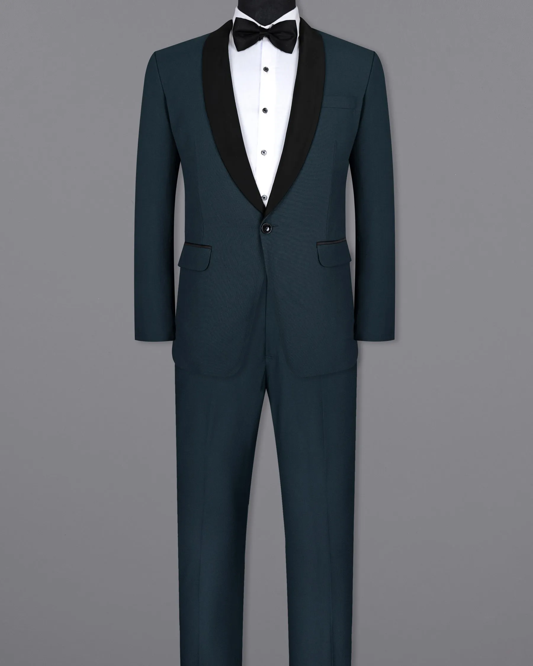 Biscay Blue Wool Rich Tuxedo Suit