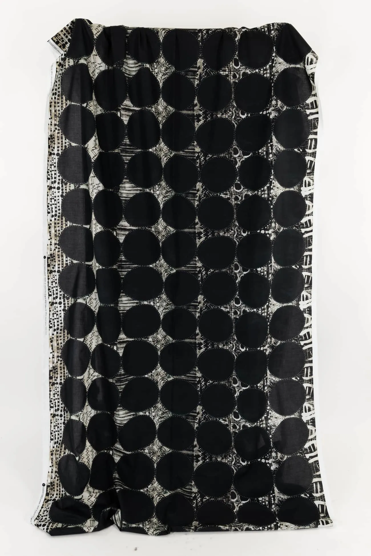 Black Circle Stitch Cotton Woven