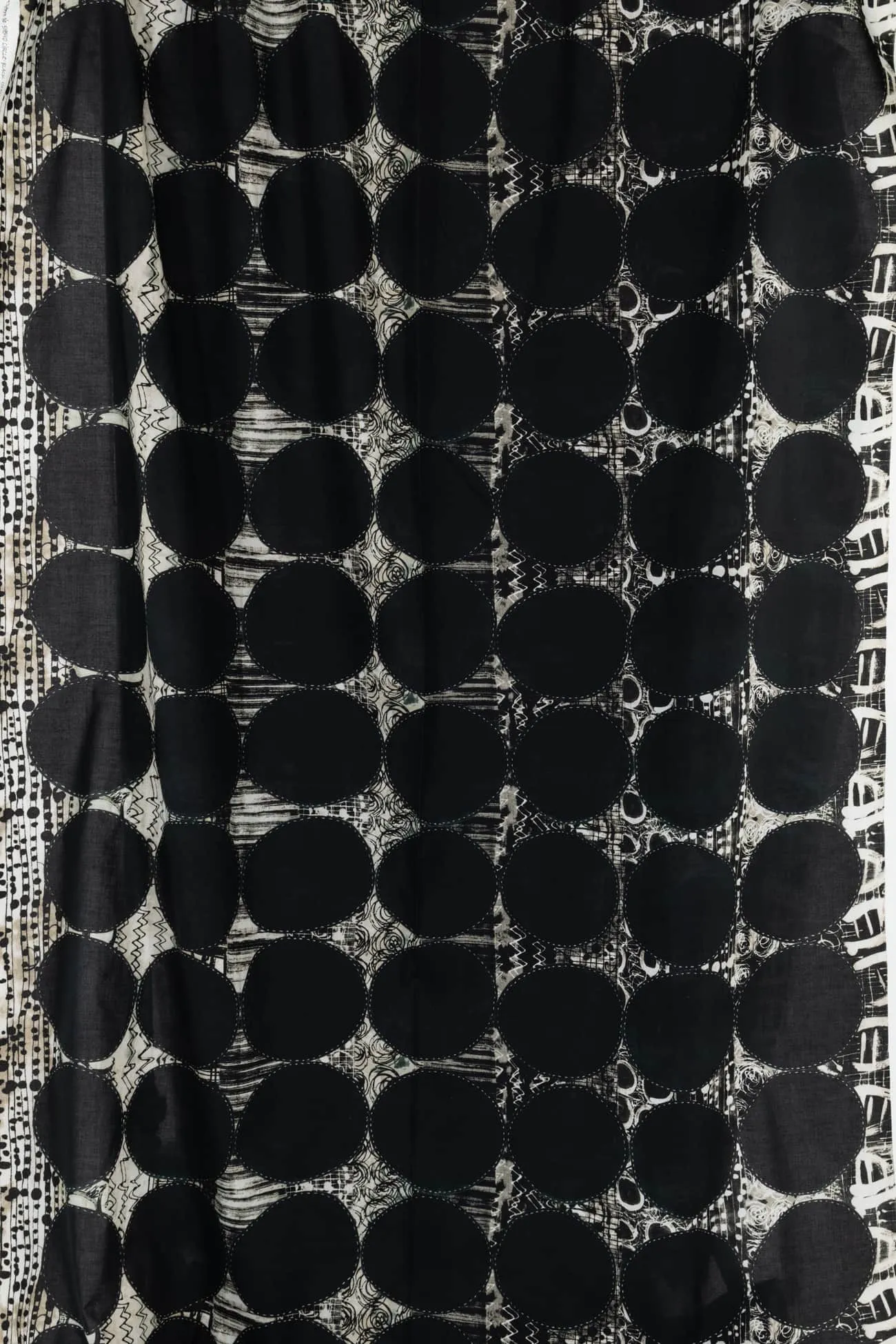Black Circle Stitch Cotton Woven