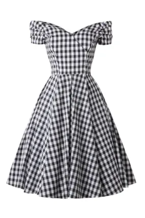 Black Gingham Vintage 1950s Dress Black Gingham Vintage 1950s Dress