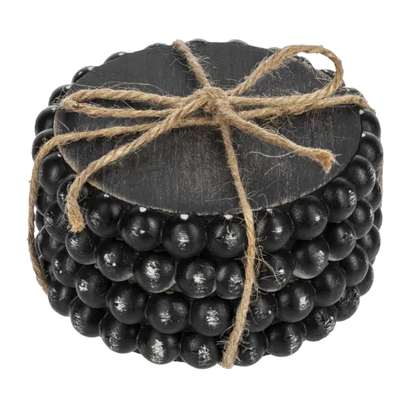 Black Wood Beaded Coasters