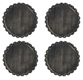 Black Wood Beaded Coasters