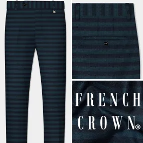 Bluish Blue And Jade Black Striped Pant Bluish Blue And Jade Black Striped Pant