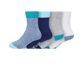 Bonds Baby Stay On Crew Socks 4 Pack - Denim Marle/Grey/Navy/White Bonds Baby Stay On Crew Socks 4 Pack - Denim Marle/Grey/Navy/White