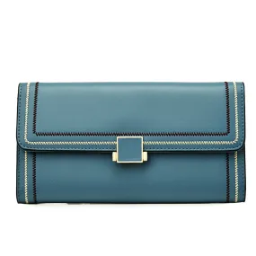 BOSTANTEN Womens Wallet Large Capacity Cash Clutch Purse with Buckle Credit Cards Holder BOSTANTEN Womens Wallet Large Capacity Cash Clutch Purse with Buckle Credit Cards Holder