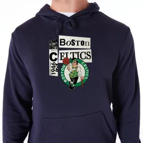 Boston Celtics Newspaper Graphic Navy Pullover Hoodie Boston Celtics Newspaper Graphic Navy Pullover Hoodie