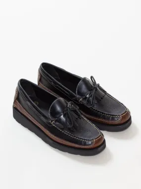 Bright Shoemakers, Kiltie Moc Loafer, Black/ Brown