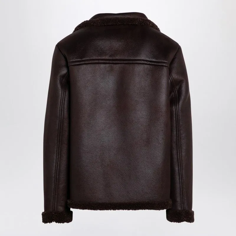 BROWN FAUX LEATHER JACKET