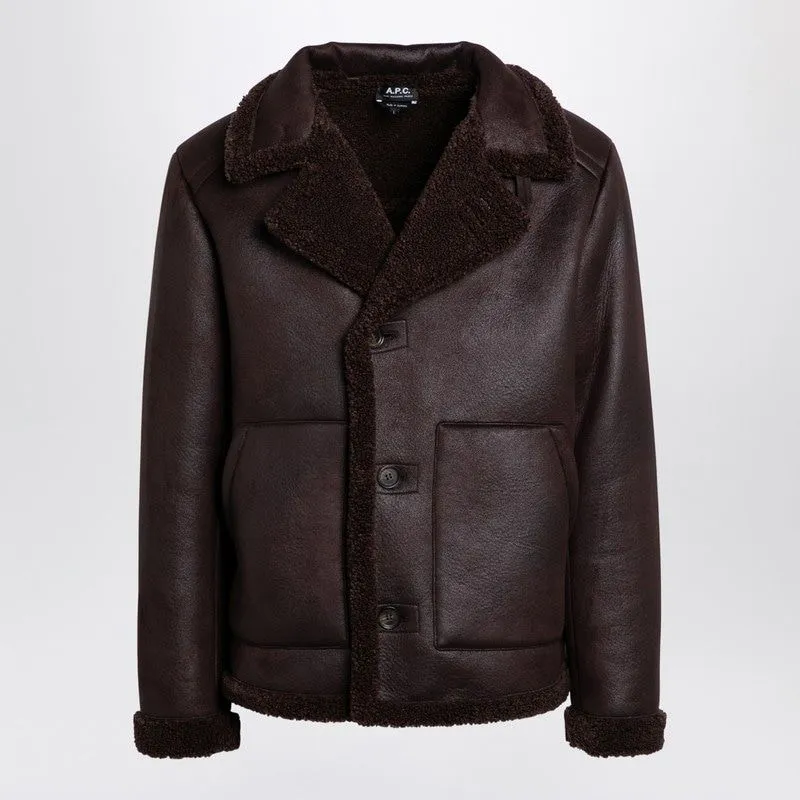 BROWN FAUX LEATHER JACKET