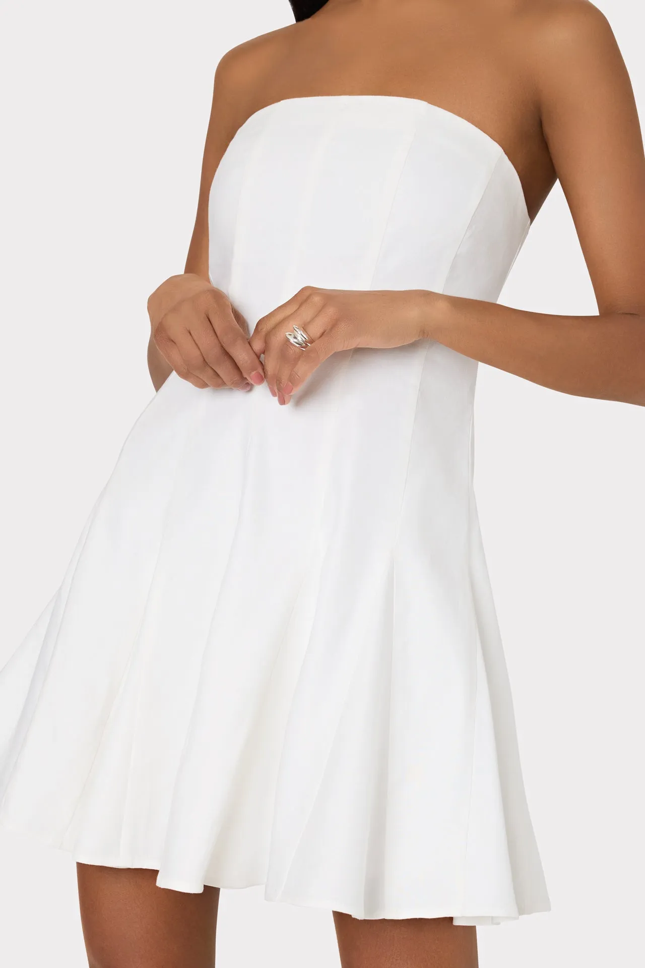 Cameron Solid Linen Strapless Dress